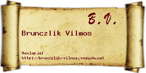 Brunczlik Vilmos névjegykártya